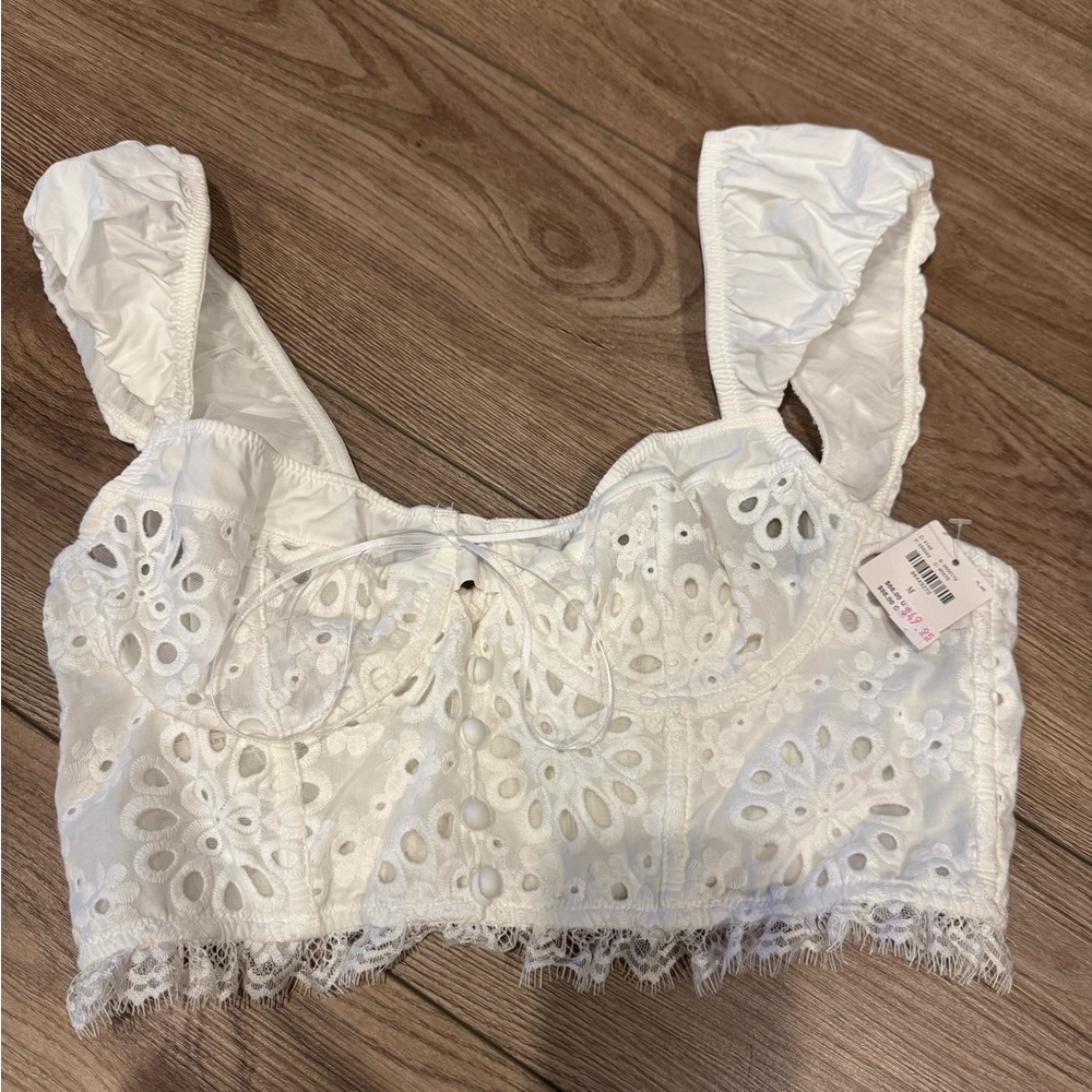 White Eyelet Lace Top